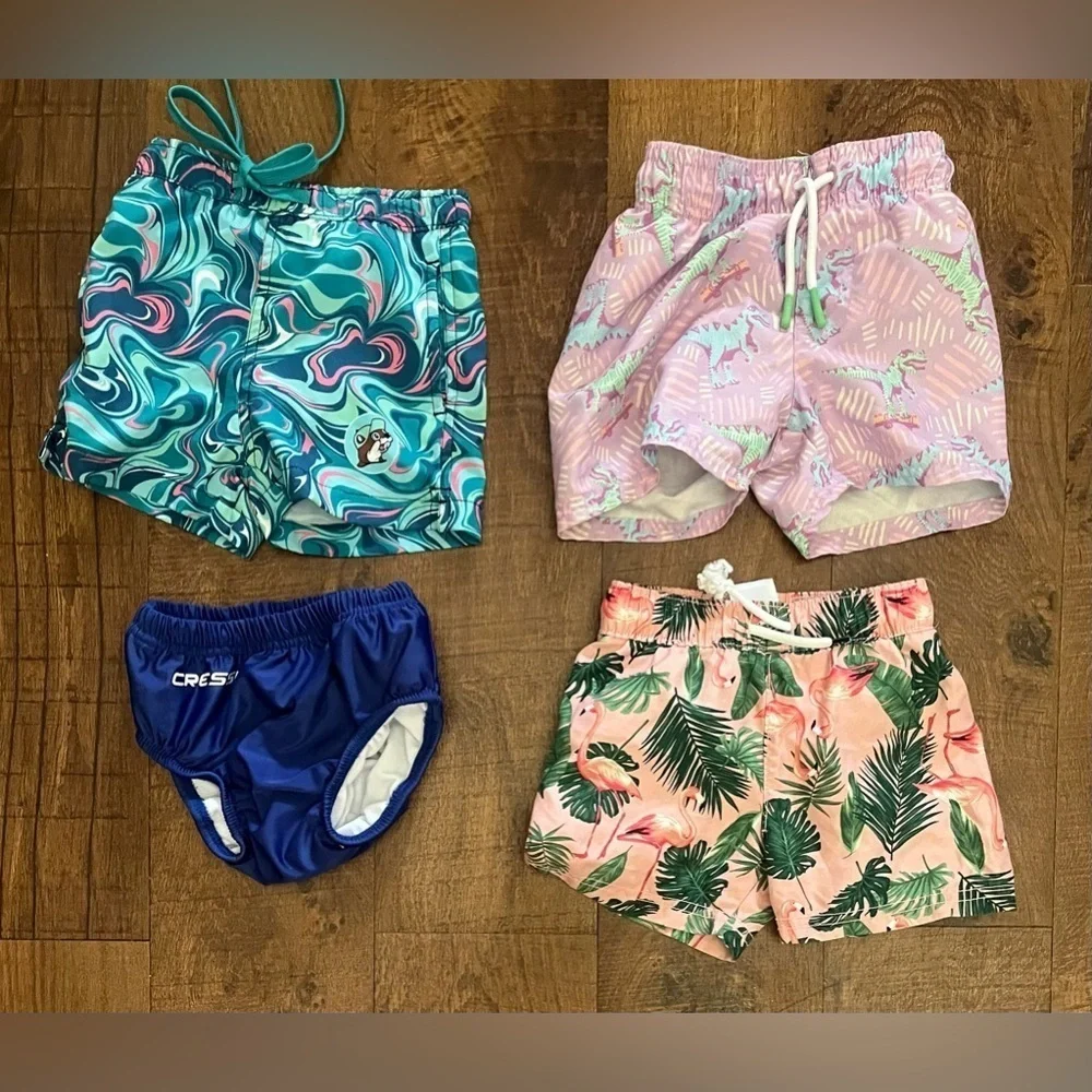 Toddler boy clothing bundle 19 pieces 2T swim trunks shorts tshirts